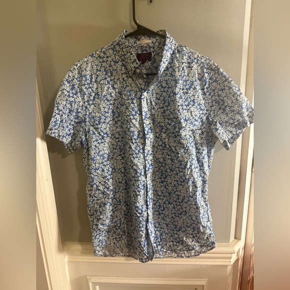 J. Crew Blue and White Casual Button Down Shirt Medium - Picture 1 of 8